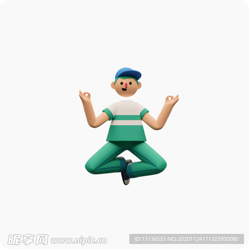 男孩c4d 插图 模型 扁平化