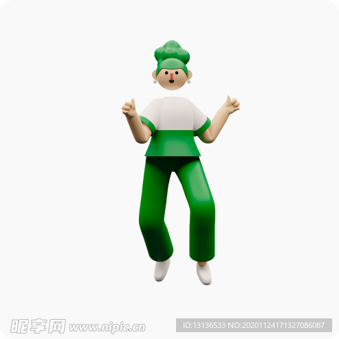 男孩c4d 插图 模型 扁平化