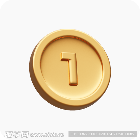 金币c4d 插图 模型 扁平化