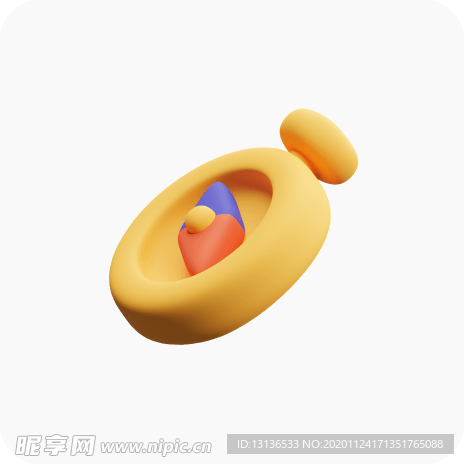 指南针c4d 插图 模型 扁平