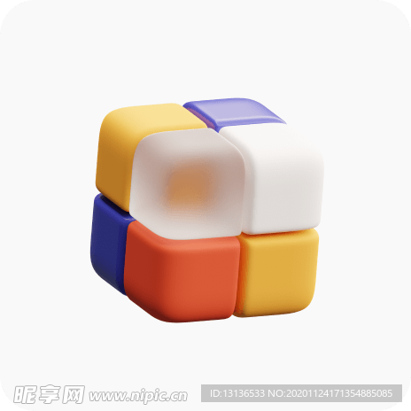 魔方c4d 插图 模型 扁平化