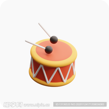 鼓c4d 插图 模型 扁平化