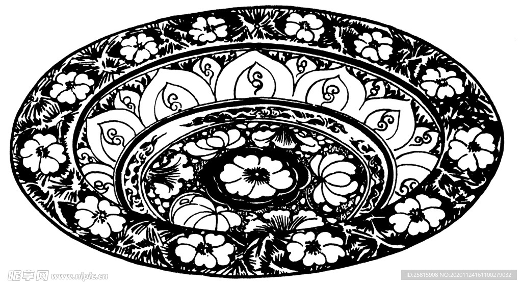 盘子花纹