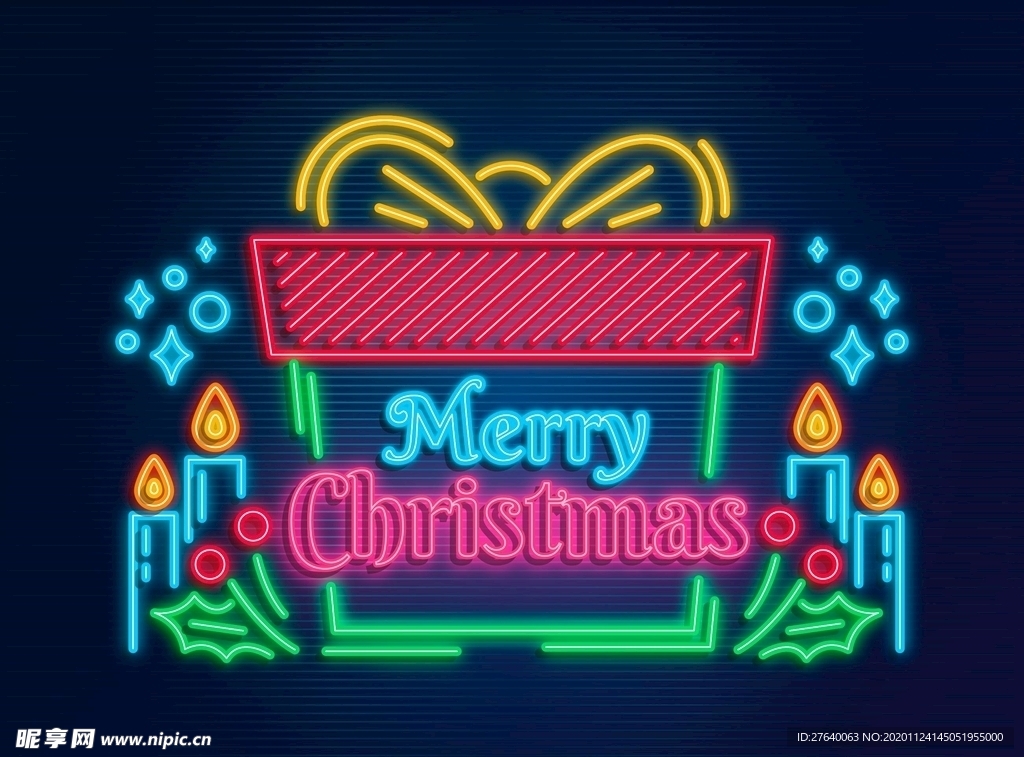 圣诞元素插画图片