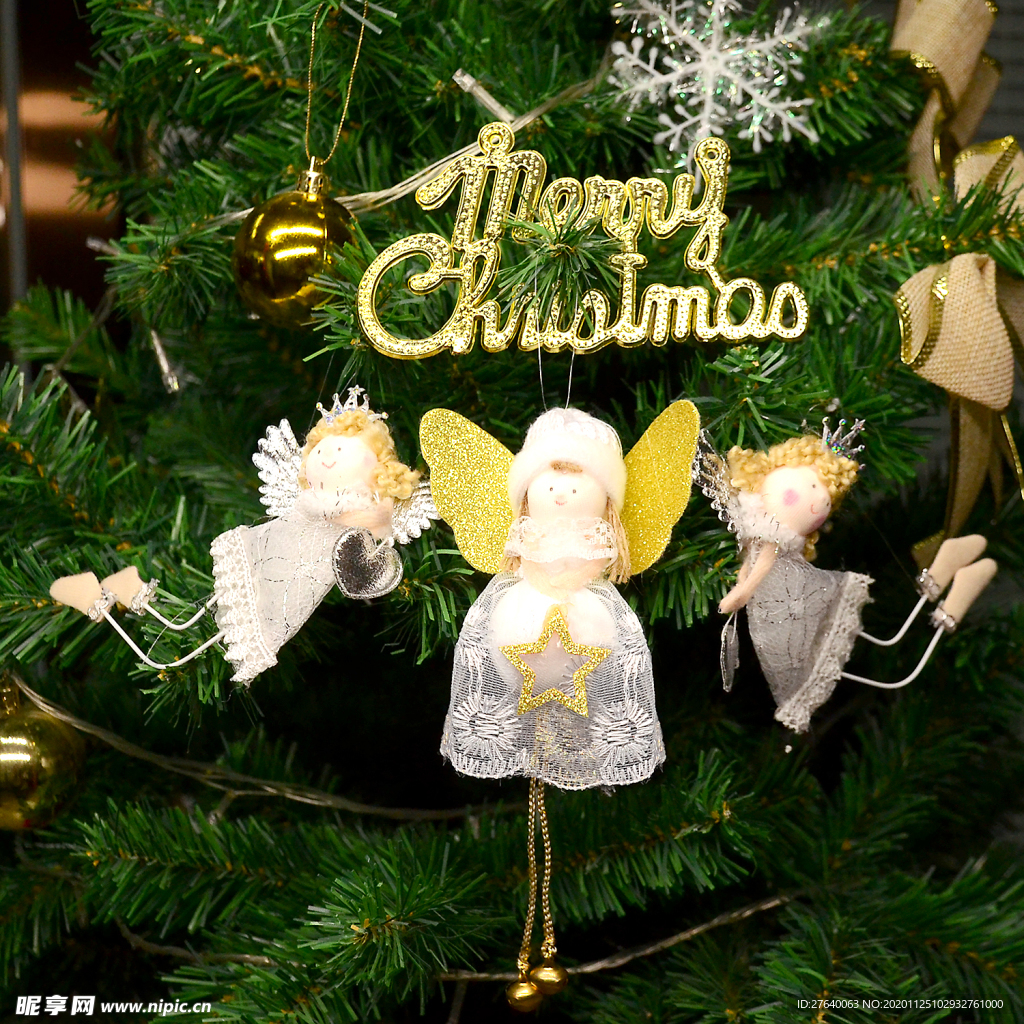圣诞树挂饰 白色天使