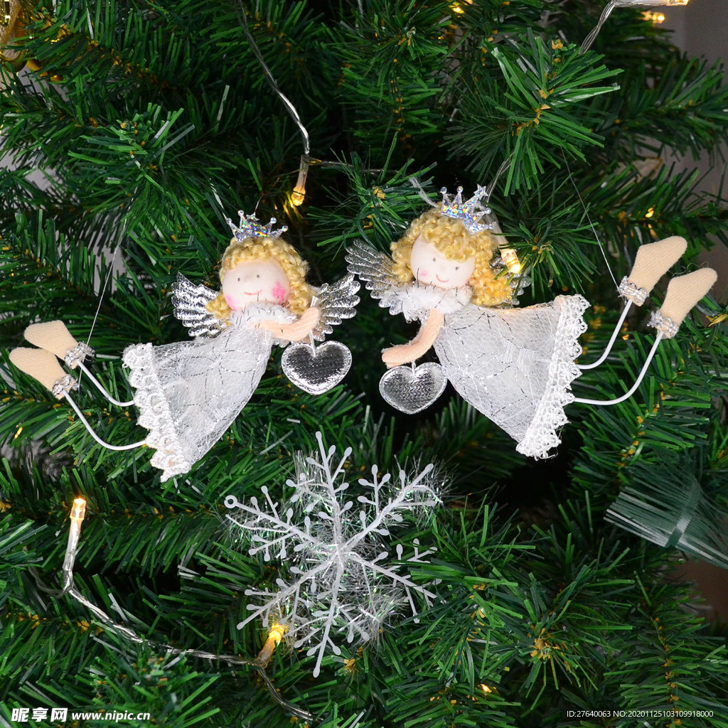 圣诞树挂饰 白色天使