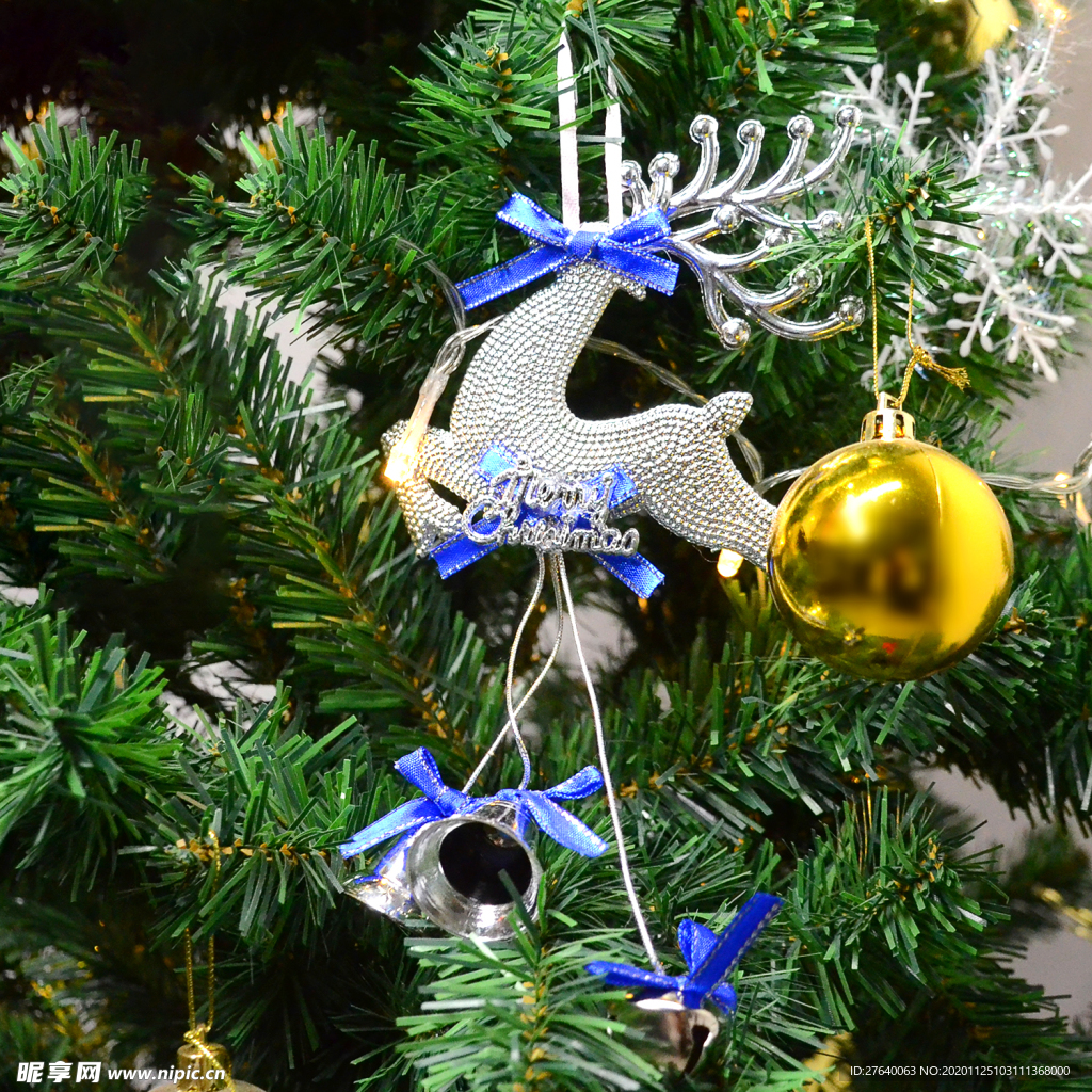 圣诞树挂饰 麋鹿铃铛