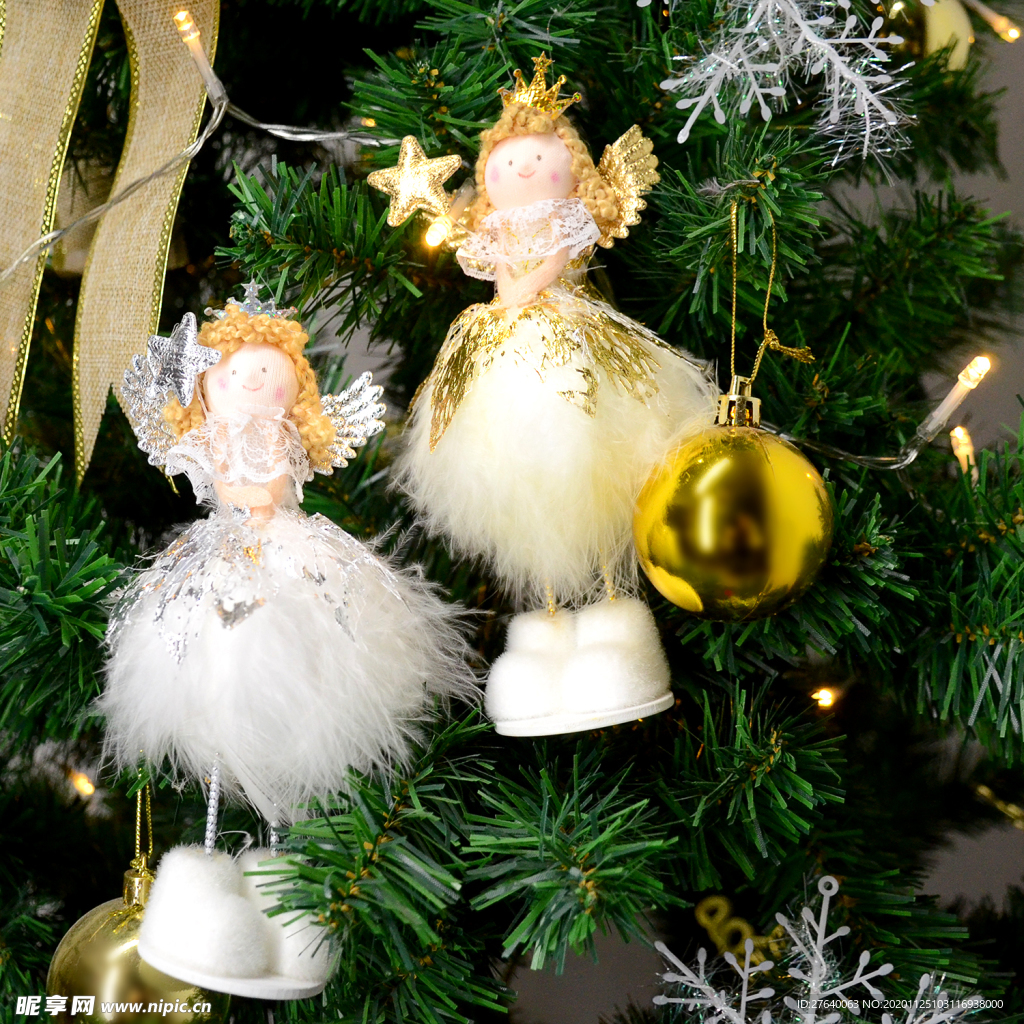 圣诞树挂饰 白色天使