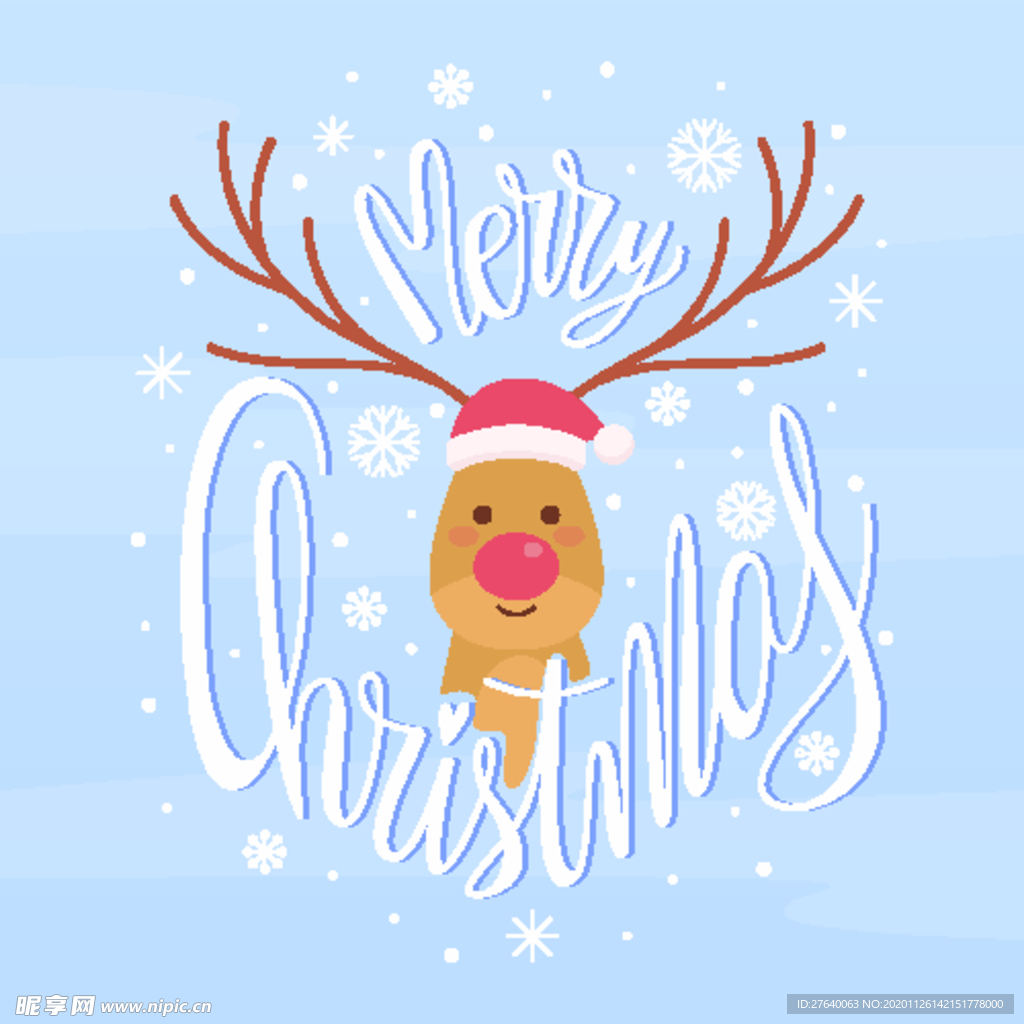 圣诞麋鹿插画