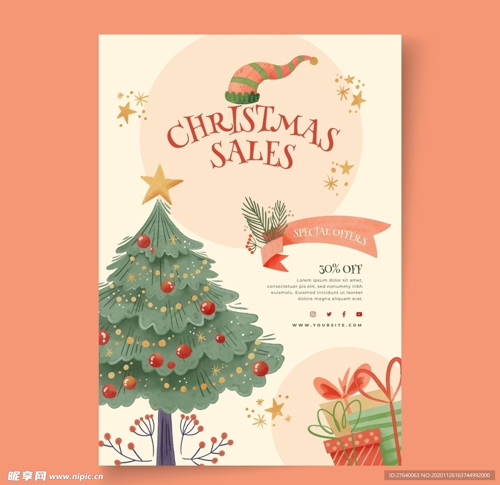 圣诞节插画海报图片