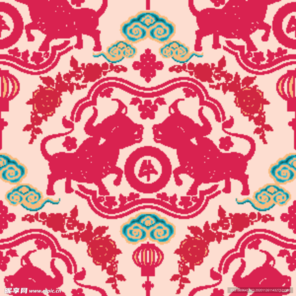 牛 新年展板背景