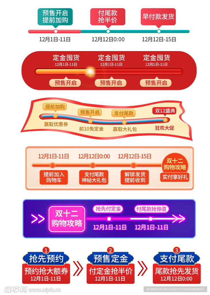 双12年终盛典购物攻略进度条