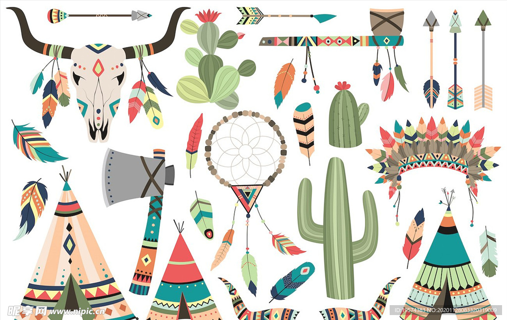 部落元素的矢量素材