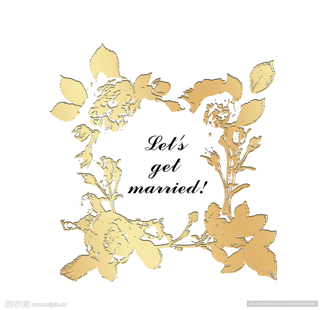 玫瑰 烫金背景纹路图