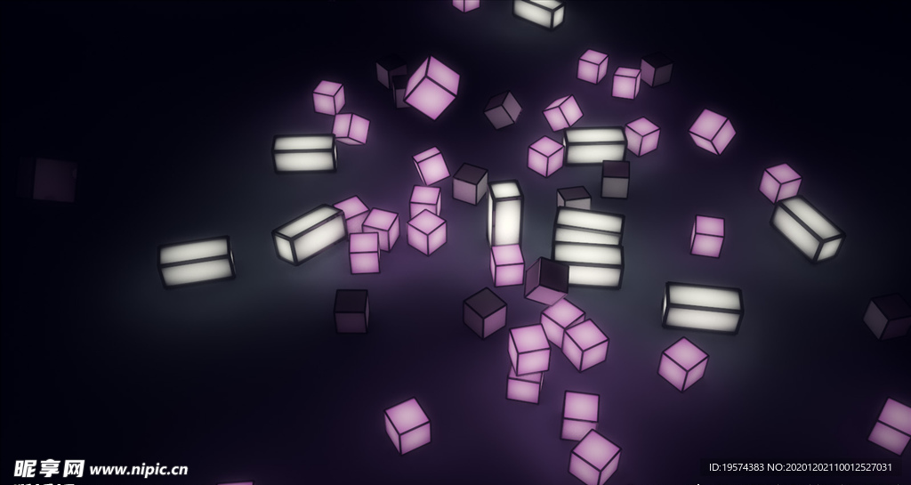 C4D 模型模方方块碎裂动画