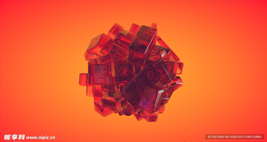 C4D爆炸动画方块球