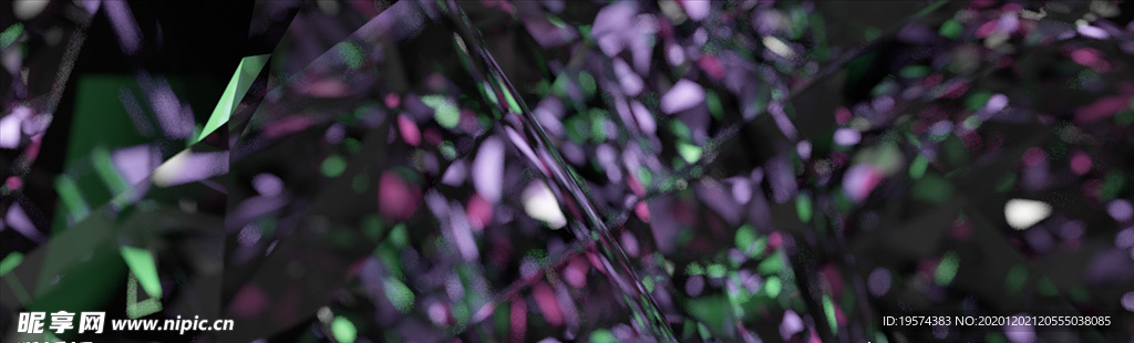 C4D模型 抽象玻璃碎片