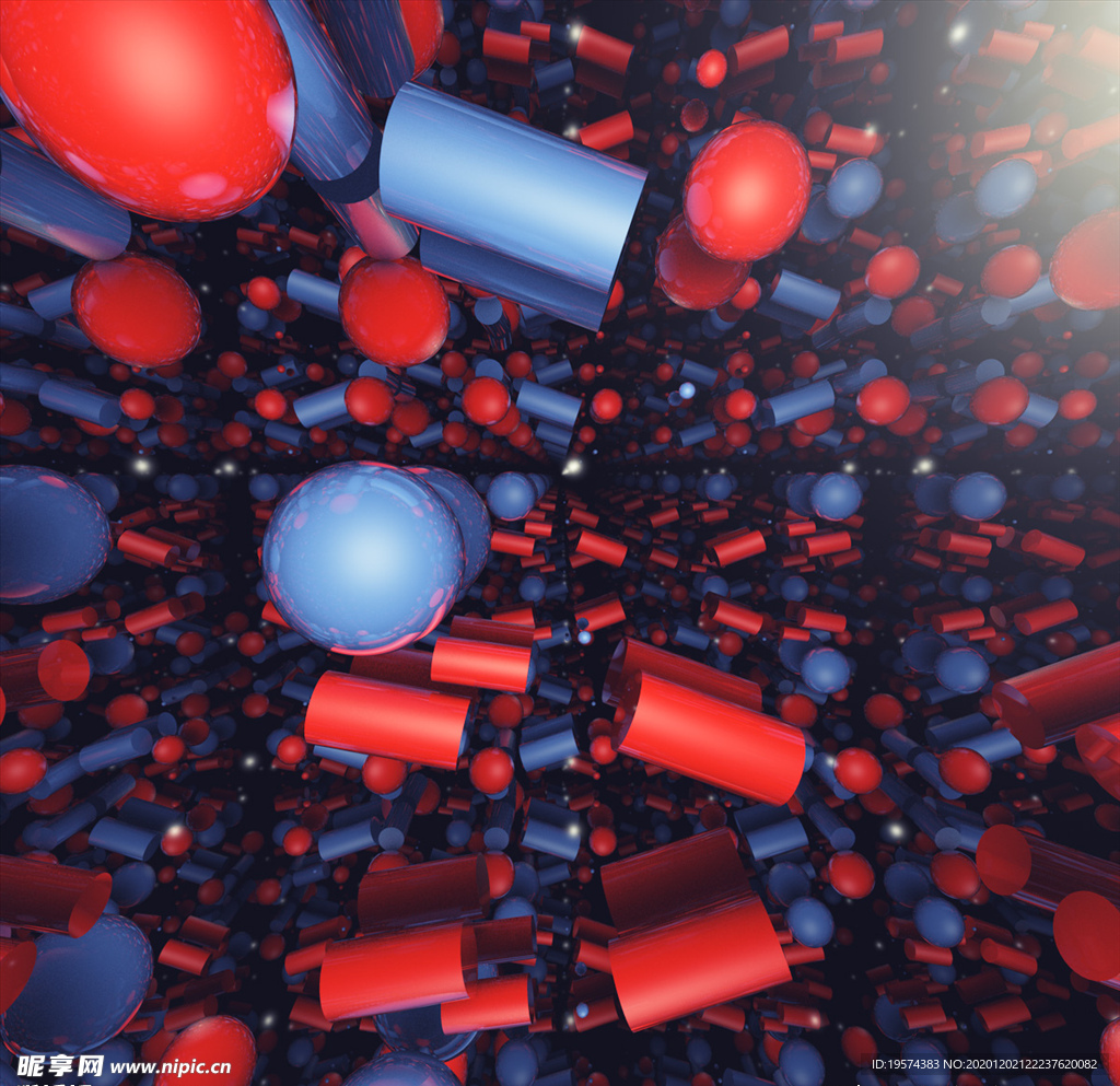 抽象几何场景c4d小球动画工程