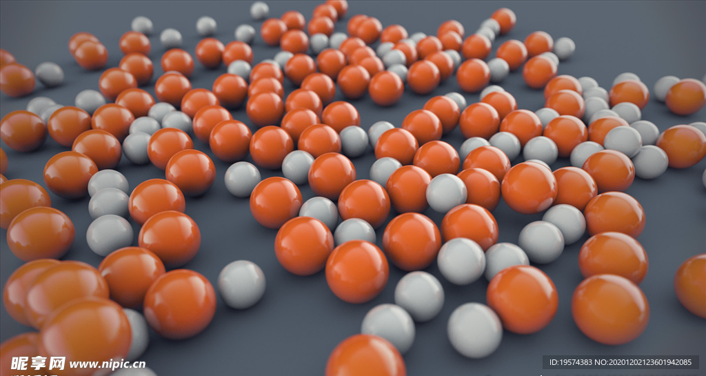 C4D 模型抽象几何橙色大理石