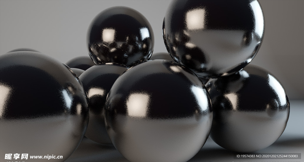 C4D 模型不锈钢小弹珠