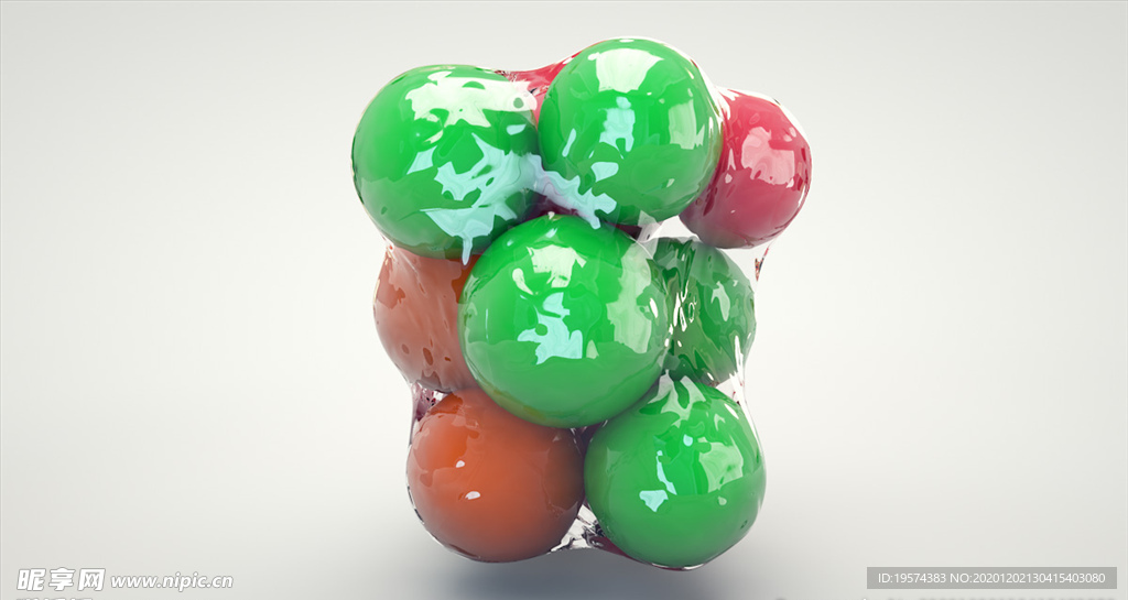 C4D 模型收缩包装球