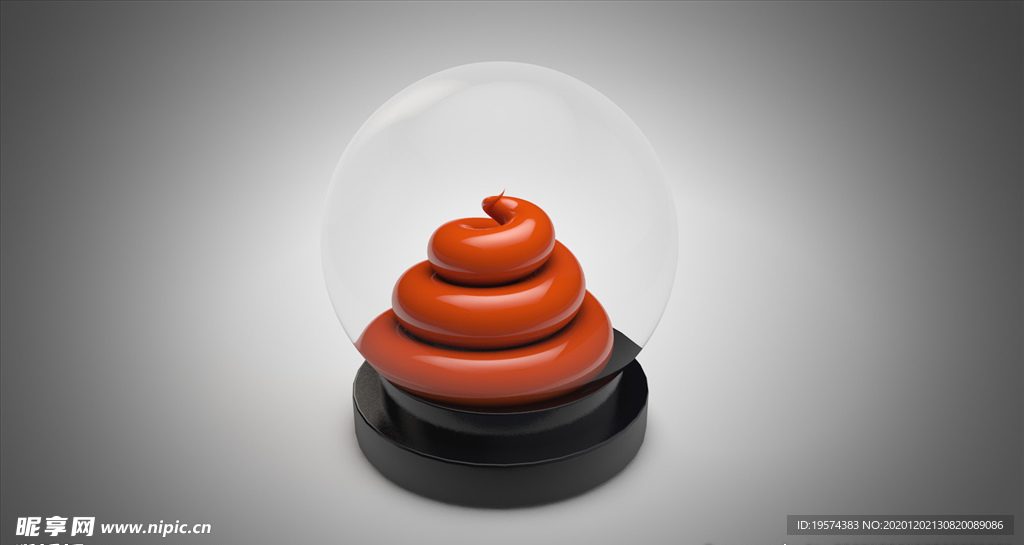 C4D 模型 大便 水晶 玻璃