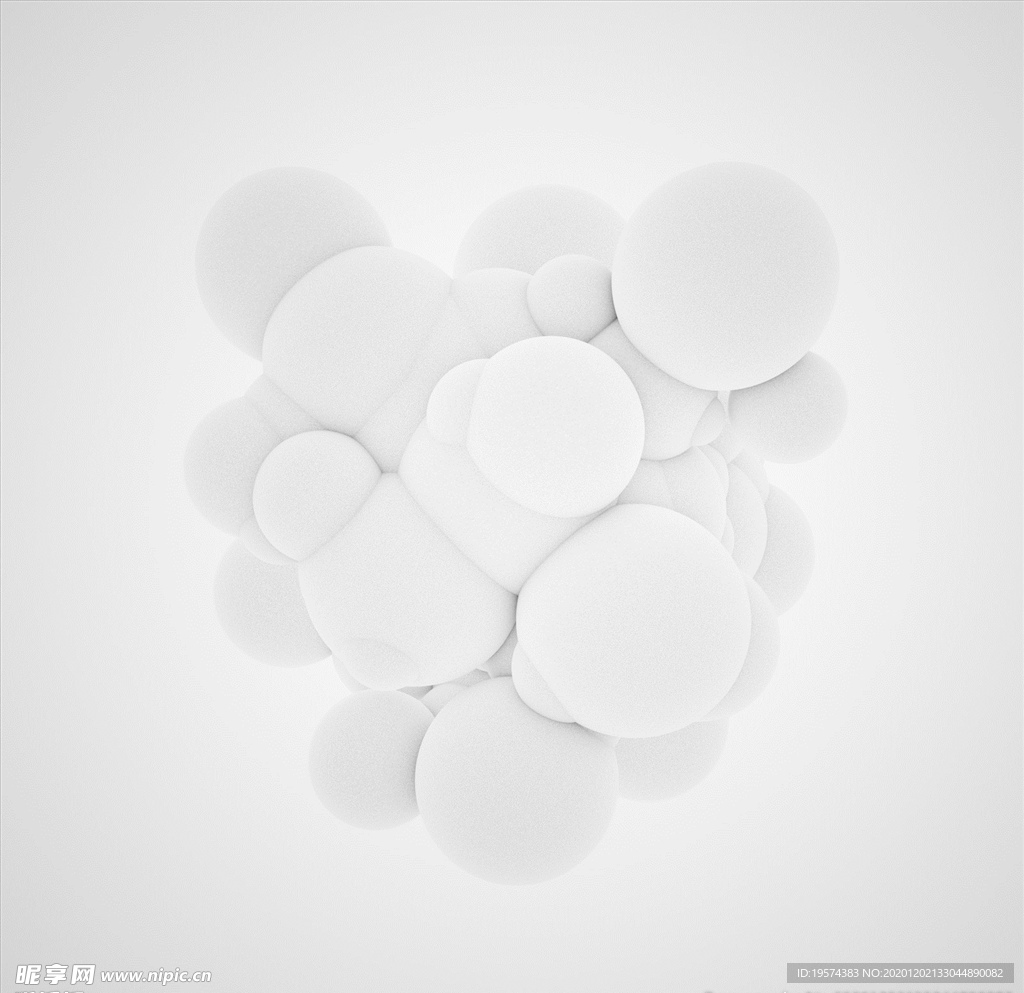 C4D 模型白色球体结构