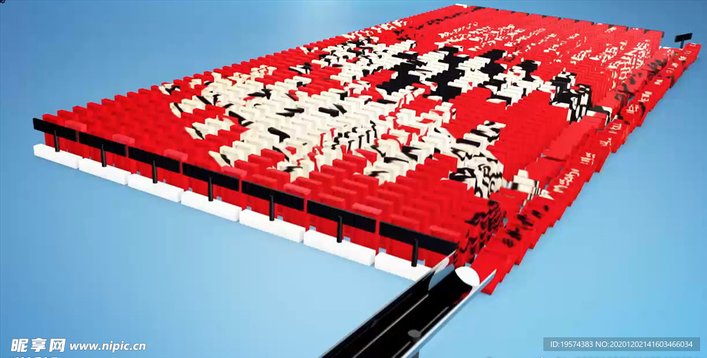 C4D 模型 多米诺骨牌