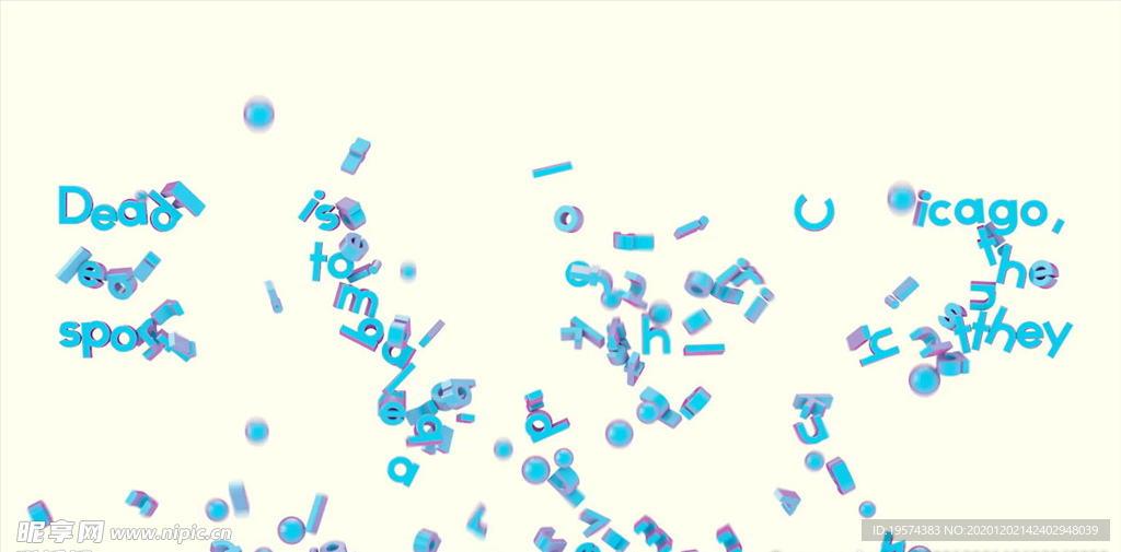 C4D 模型 相互碰撞的字母