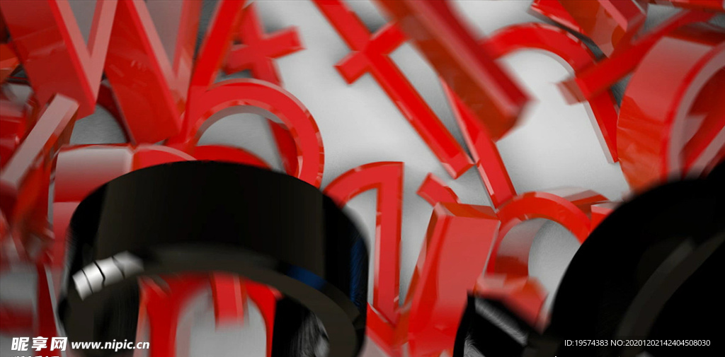 C4D 模型 飞起的字母