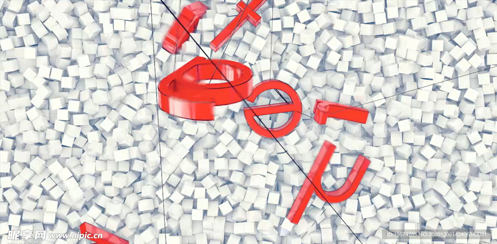 C4D模型 动画 运动的字母