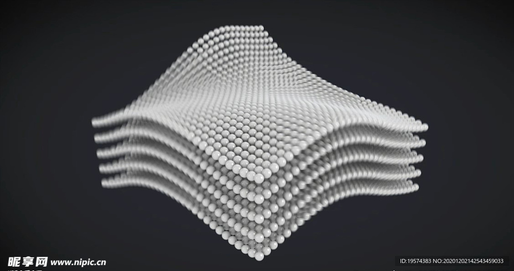 C4D 模型 动画分子面料弹性