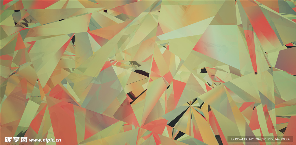 C4D模型 块面马赛克玻璃渣