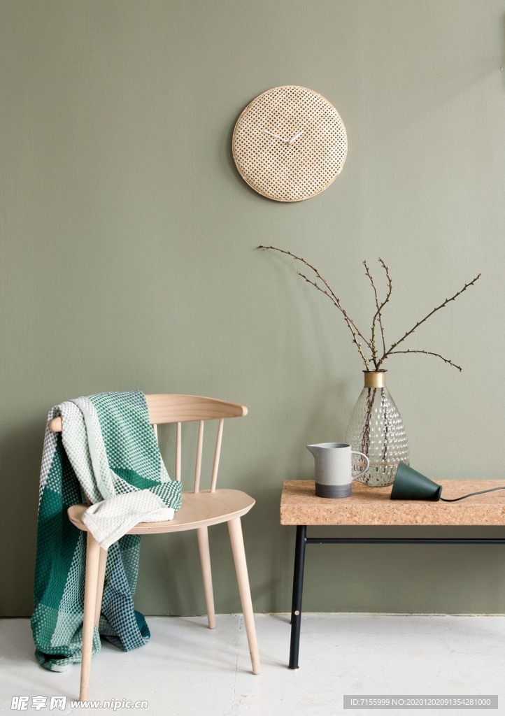 北欧淡绿色墙面