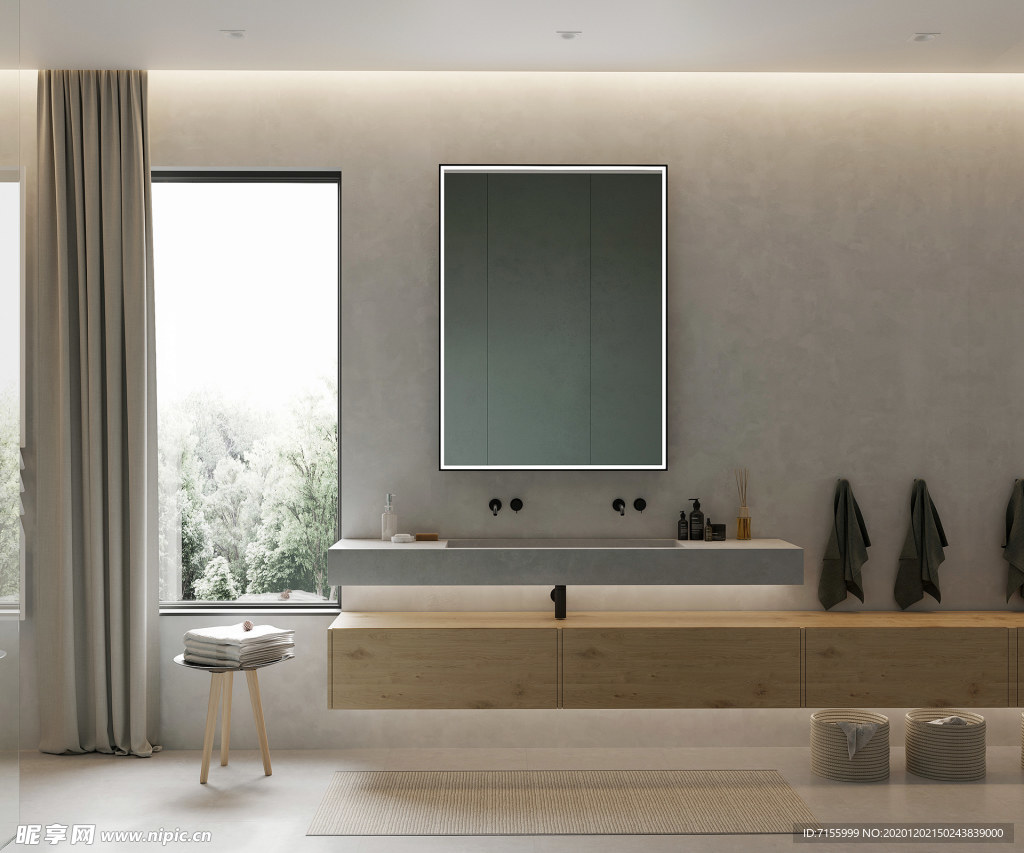 极简洗手台墙面