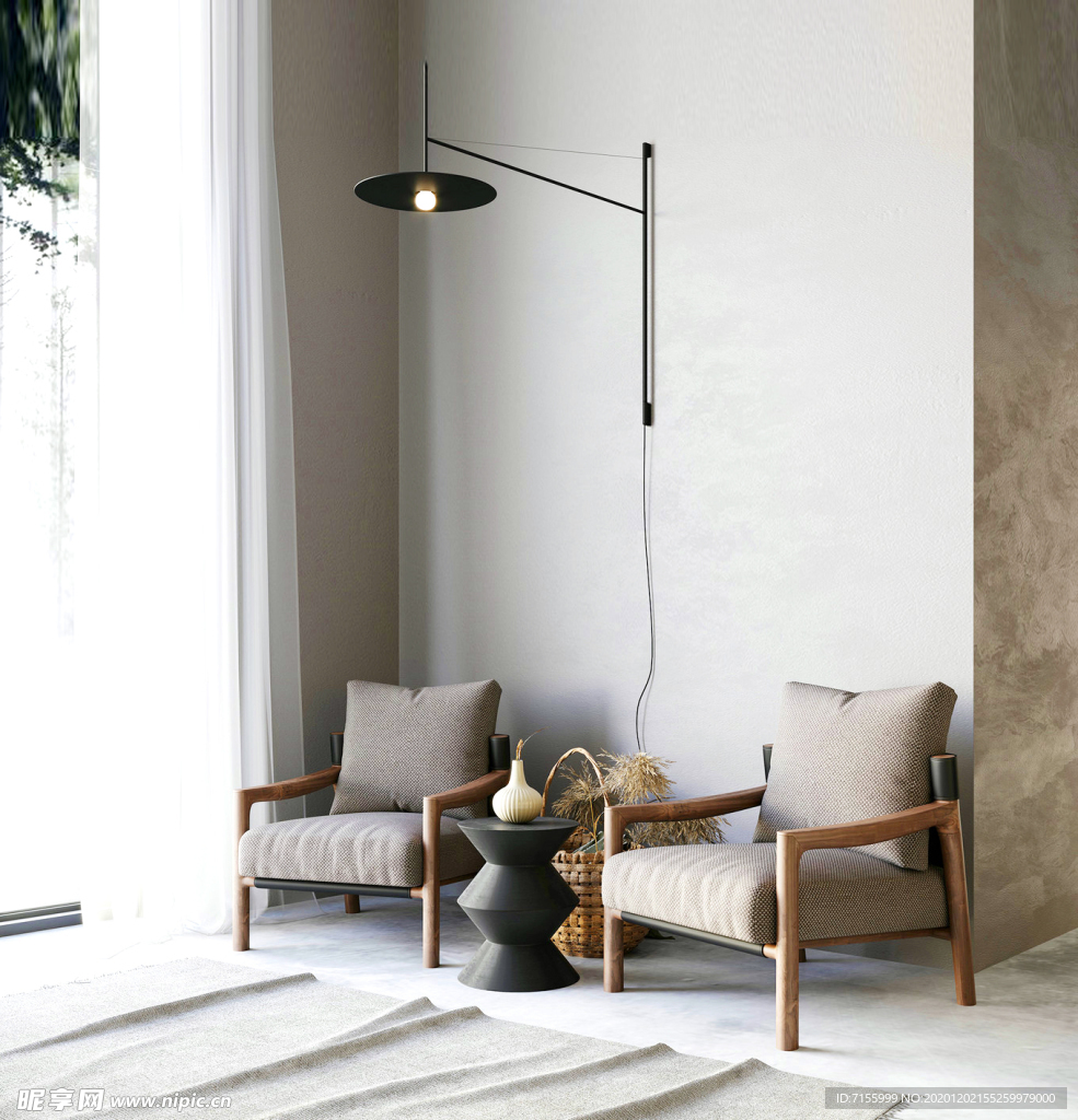 落地窗前的阳光