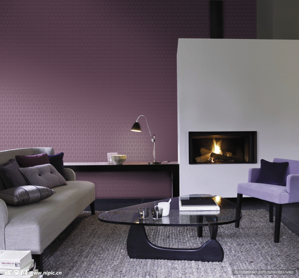 带壁炉的北欧客厅