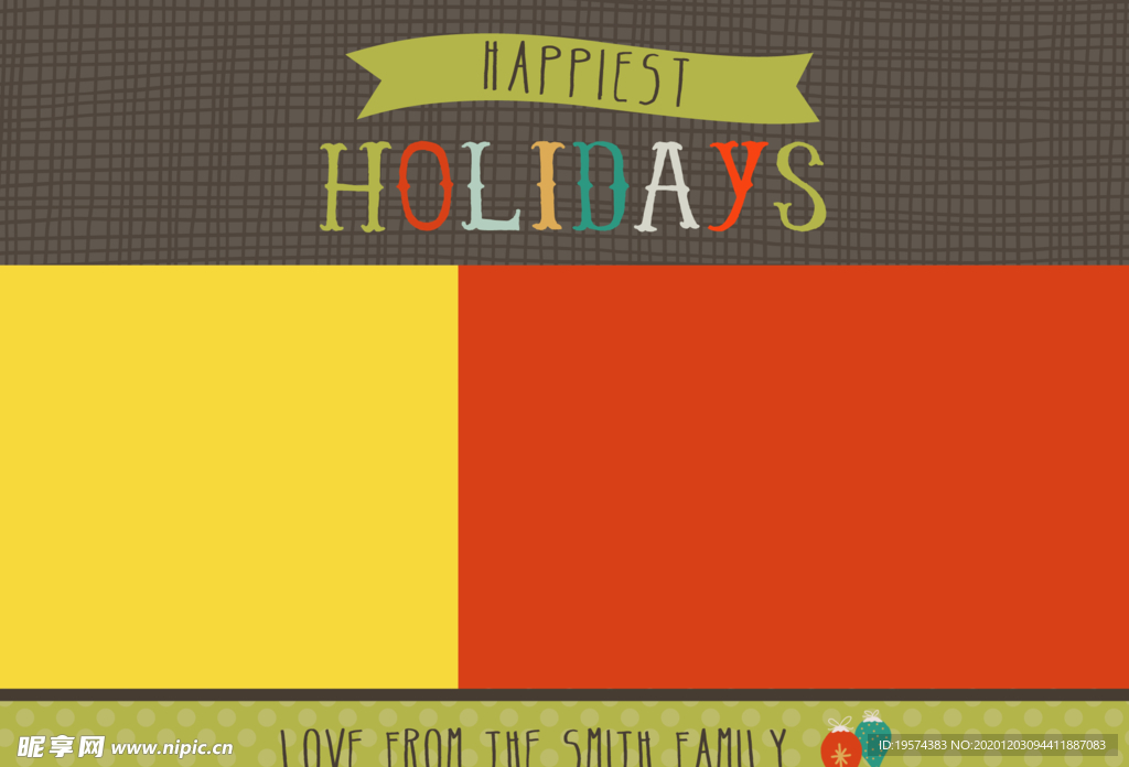 宝宝相册圣诞节节日卡片模板