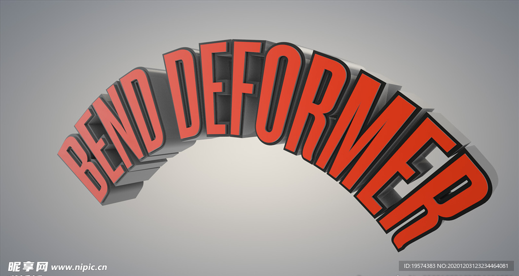 C4D 模型字标横幅