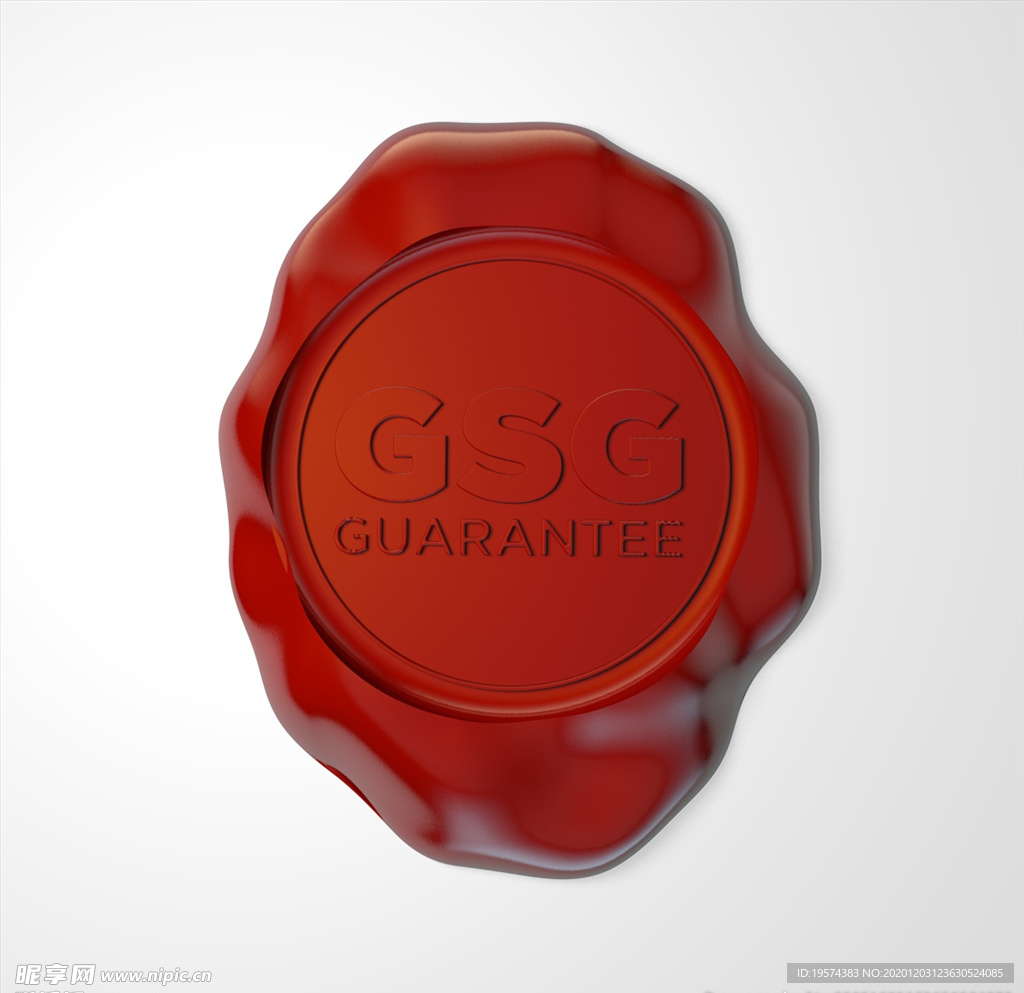 C4D 模型红色印泥