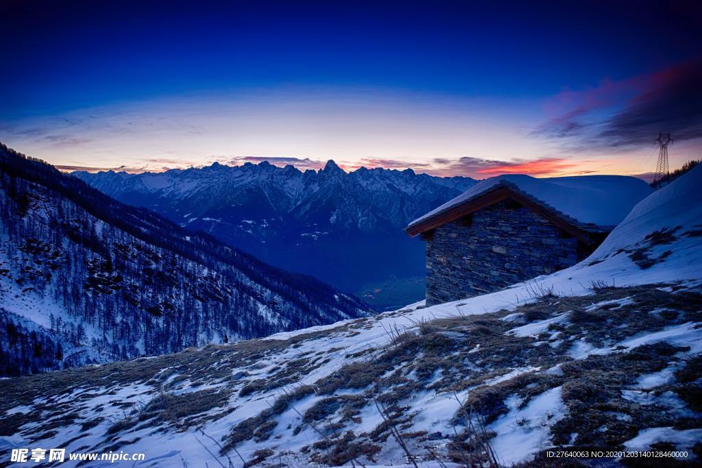晚霞旷野风景装饰图图片