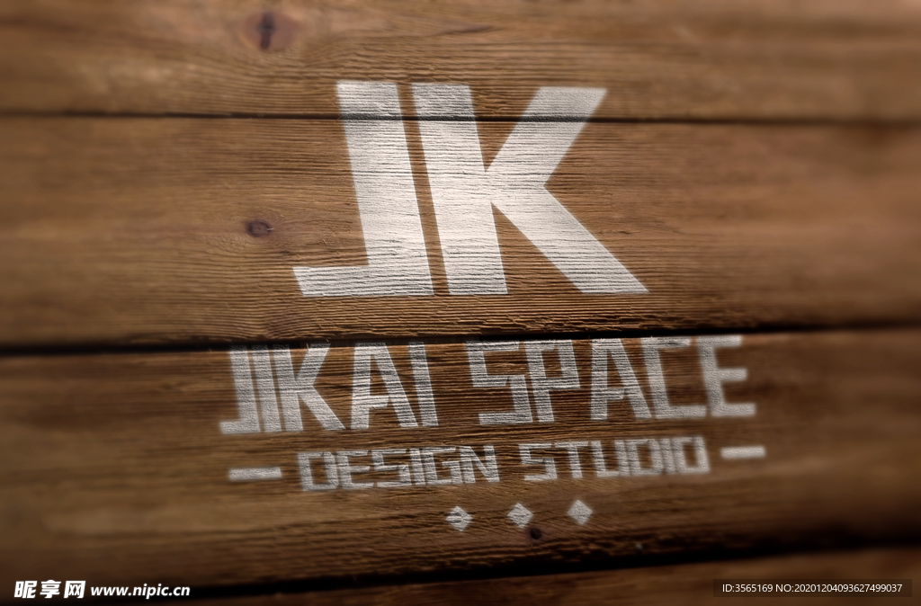 LOGO木纹效果贴图样机