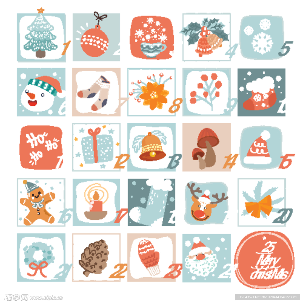 圣诞小元素圣诞快乐节日图标