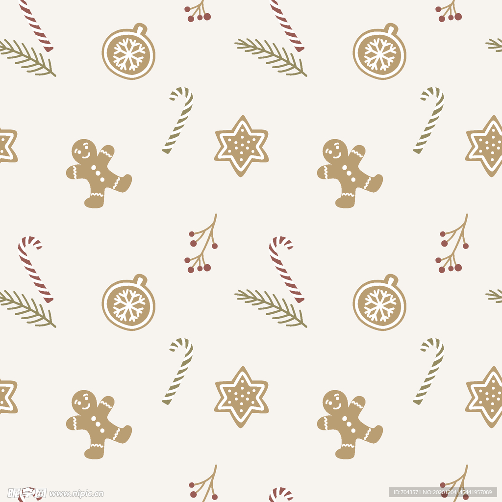 圣诞雪人矢量背景无缝