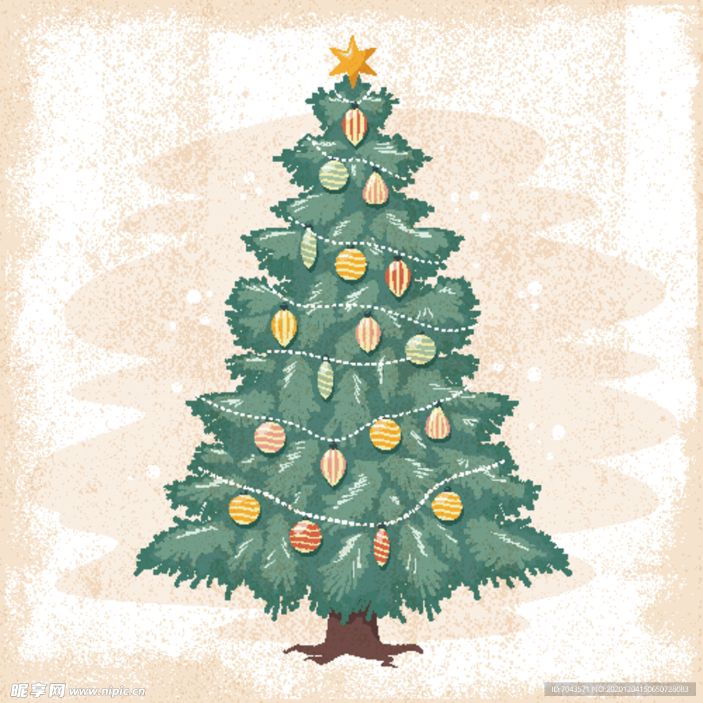 圣诞树圣诞节日元素矢量