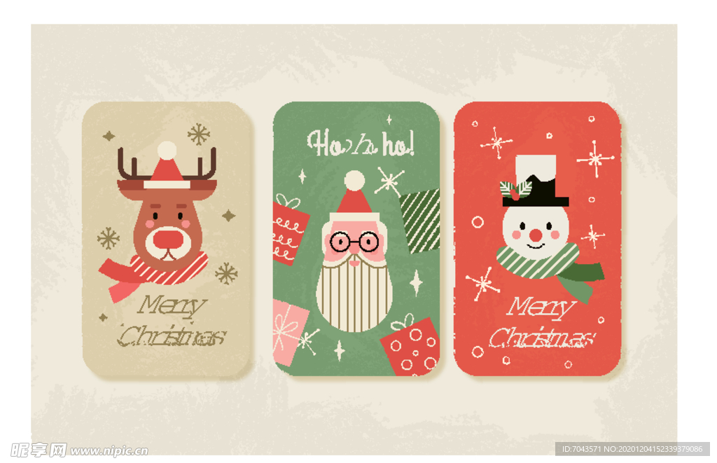 圣诞卡片矢量图