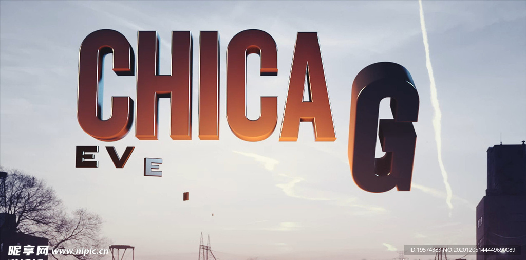 C4D 模型 片头动画logo