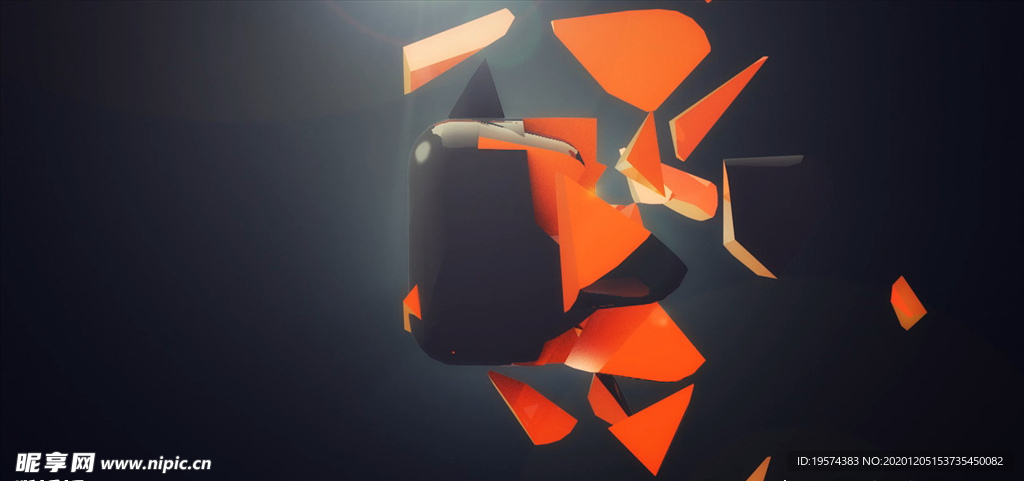 C4D 模型 破碎的立方体