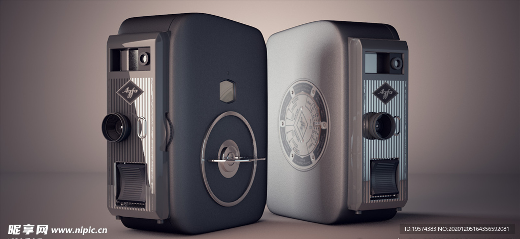 C4D 模型老式数码相机录像机