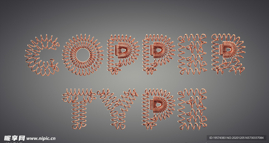 C4D 模型弹簧字体